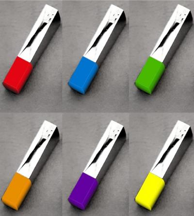 Personnalisation de clés USB gravées avec capuchon de couleur pour la société Arena 